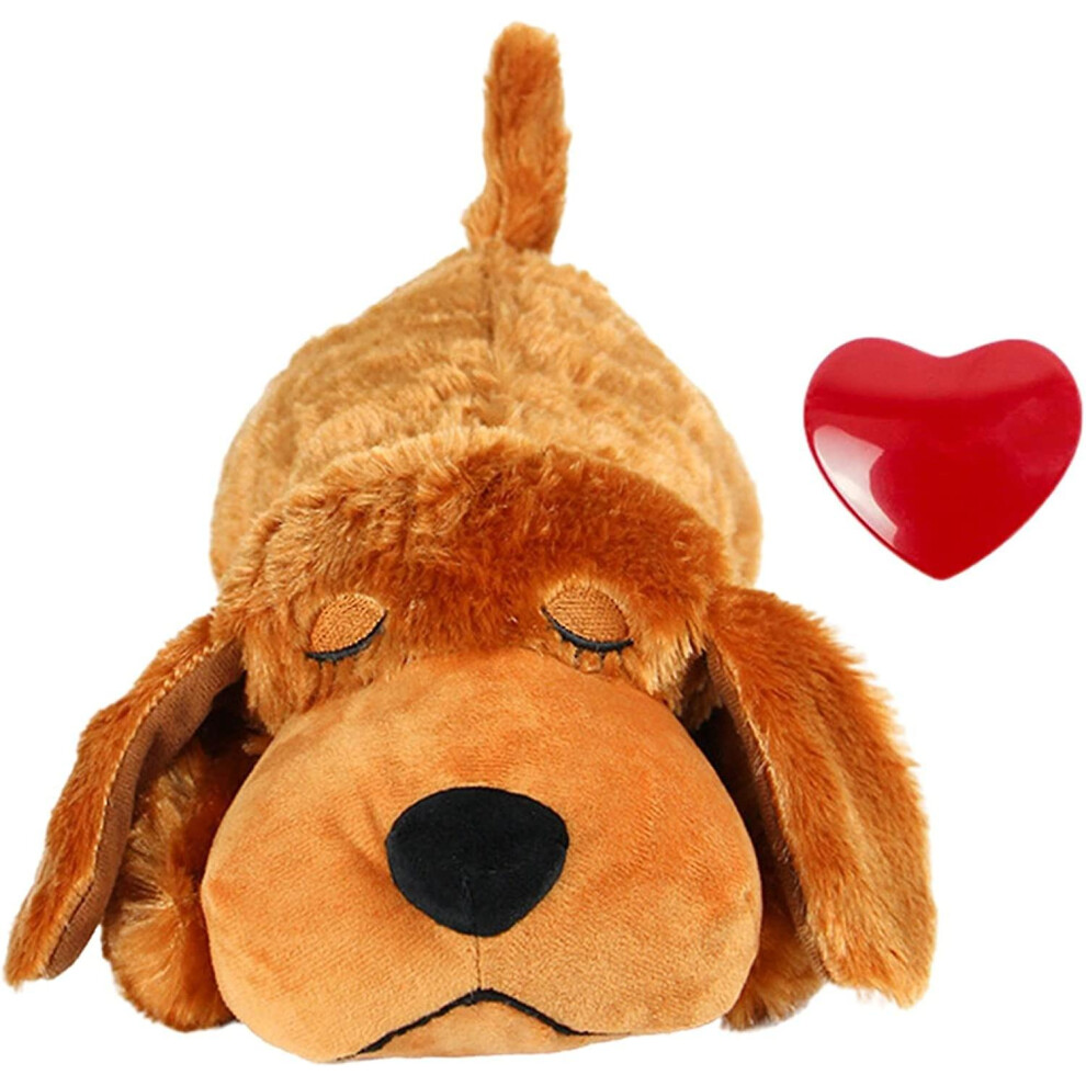 Puppy Heartbeat Stuffed Toy - Pet Anxiety Relief And Calming Aid - Dark/Brown