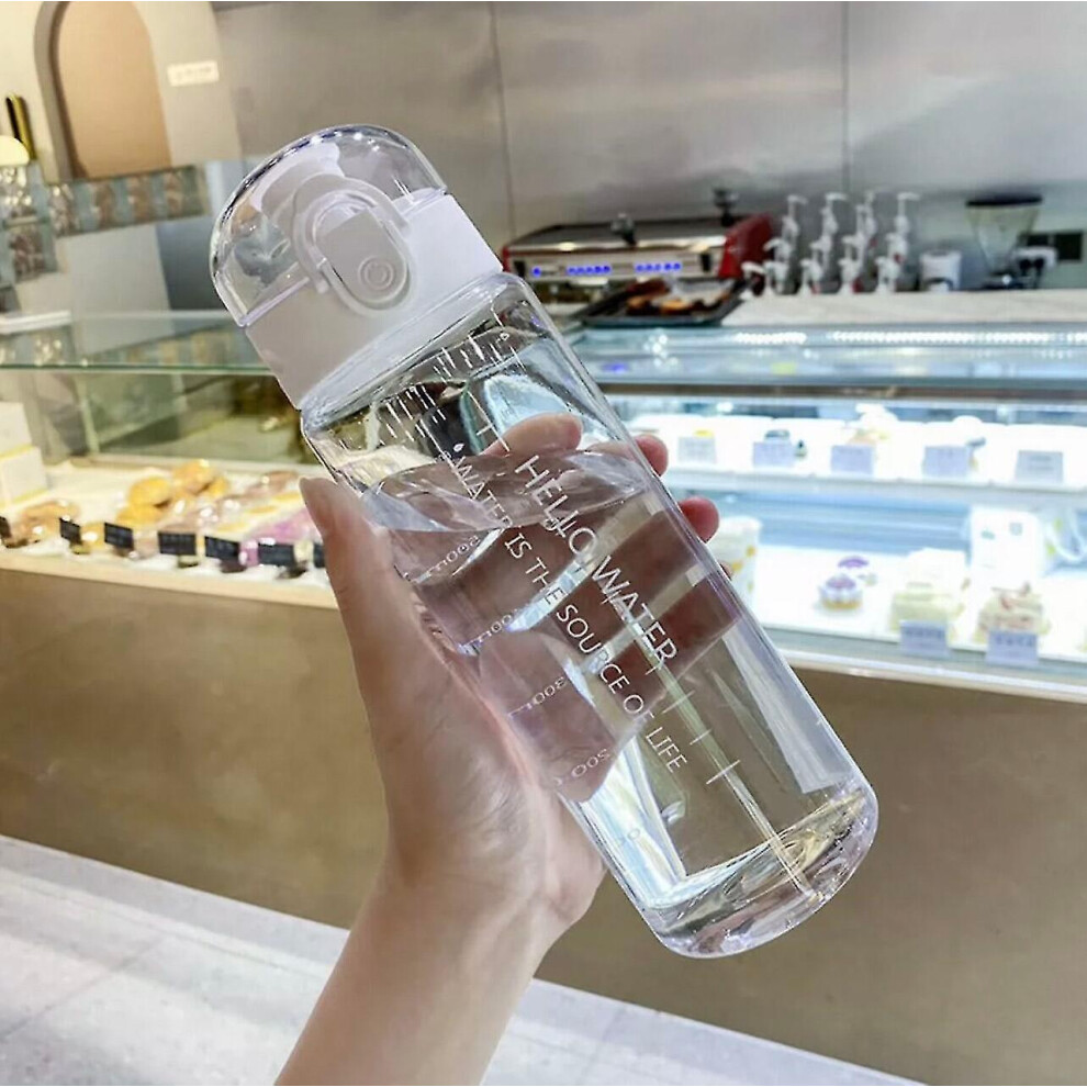 (Transparent White) Hello Water Bottle Without Straw 780ml