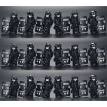 (Style E 18pcs) 18pcs building blocks military figures boys police special forces military dolls soldiers and children's puzzle fit Lego