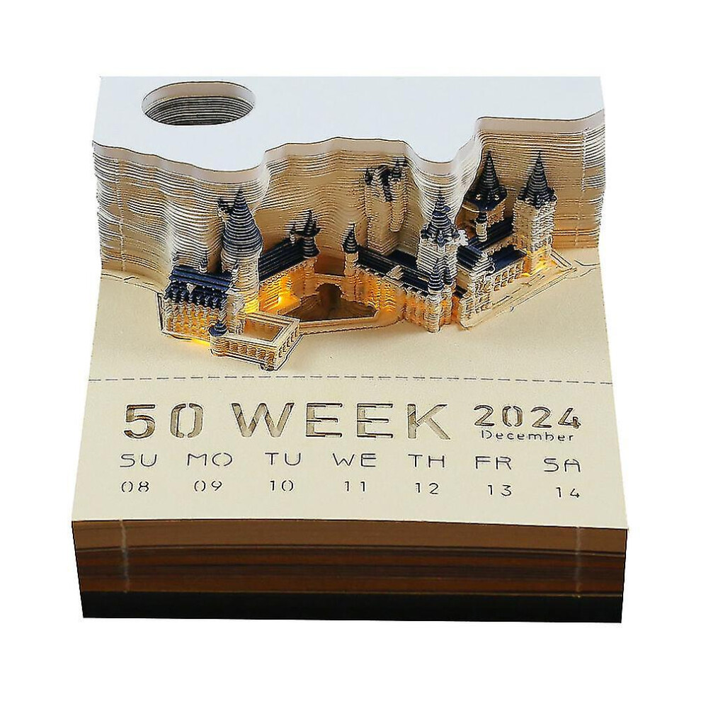 Harry Potter 2024 Calendar 3d Hogwarts Memo Pad Castle Cube With Light