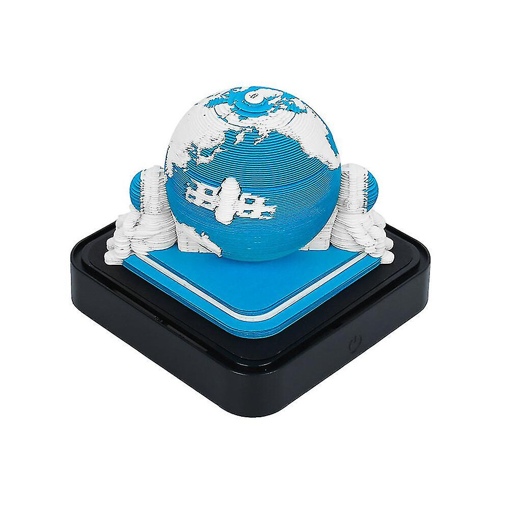 (8) Desk Calendar With Led Lights, 2024 Calendar Memo Pad, Creative Desk Calendar Diy Notes Notepad, 3d Art Calendar Paper Carving