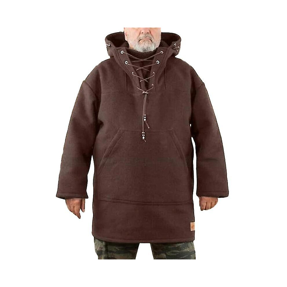 (RED, XXL) Winter Men's Leisure Jacket Hooded Wool Heavy Coat And Sweatshirt
