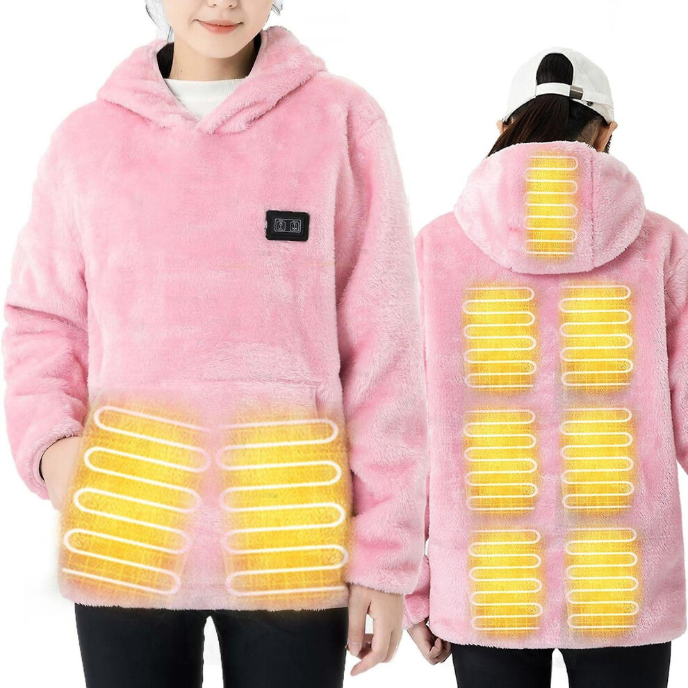 Heated Jacket USB Hooded Thermal Sweatshirt 9 Heating Zones 3 Temperature Levels Washable