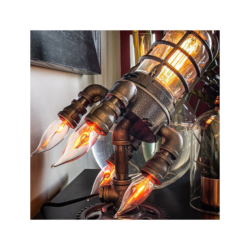 Table Lamp Industrial Rocket Lamp Ship Lamp Retro Steampunk Rocket Lamp Gift-image-OPC-PDX2NRD-NEW