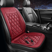 (Red) Winter Automobile Heating Seat Cushion 12v Automobile Lighter Electric Heating Universal Seat Cushion