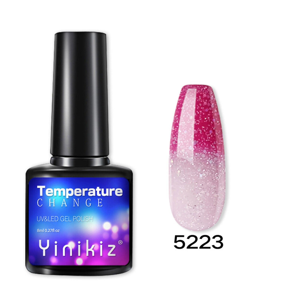(H) Gel Nail Polish Temperature Change Nail Glue Gradient Phototherapy Nail Polish Glue Tool 8ml Nail Polish