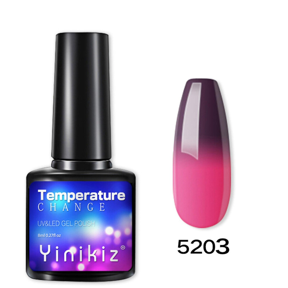 (C) Gel Nail Polish Temperature Change Nail Glue Gradient Phototherapy Nail Polish Glue Tool 8ml Nail Polish