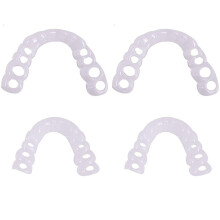 2 Pairs Instant Veneers Dentures, Cosmetic Veneers Teeth Temporary Dentures Fake Teeth Smile Teeth Veneers Top And Bottom Snap On Dentures Clip In Ven