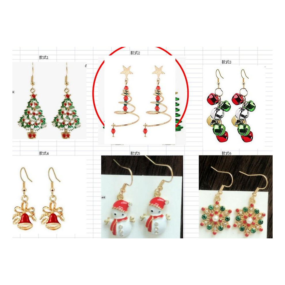 6 Pairs Christmas Earrings Christmas Drop Earrings Women Dangle Earrings Ear Jewelries
