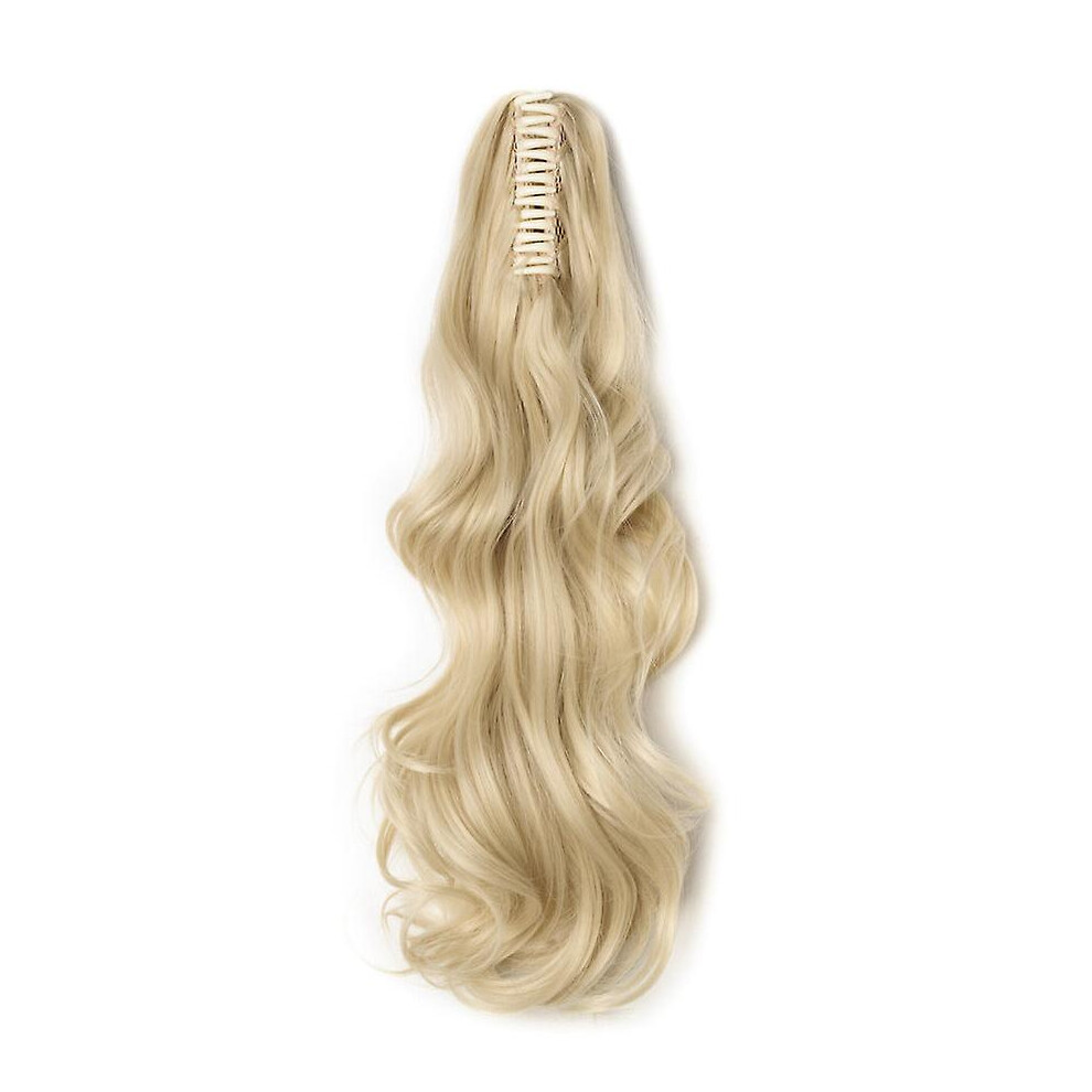 (bleachblonde) 18" Long Curly Ponytail Extension Claw Clip On Ponytail For Women