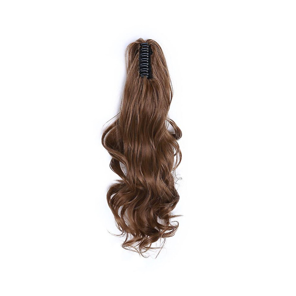 (lightbrown) 18" Long Curly Ponytail Extension Claw Clip On Ponytail For Women