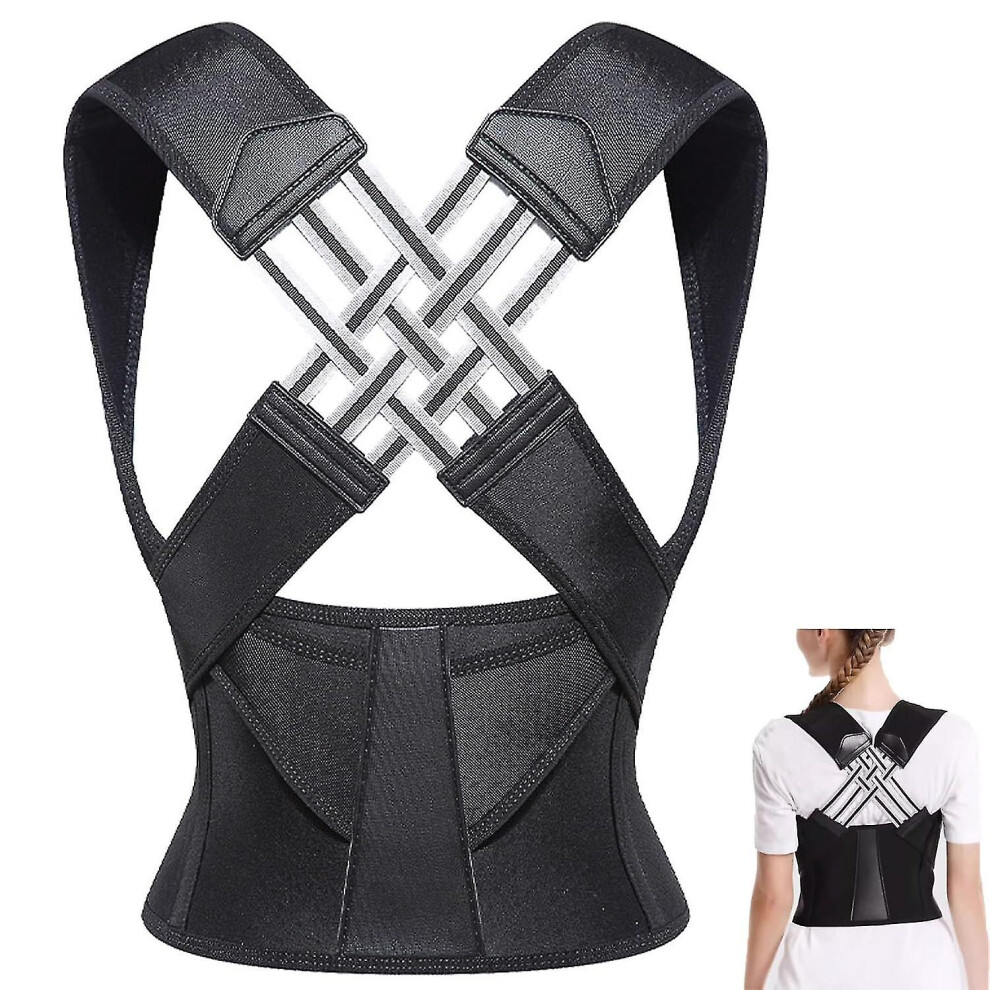 (M) Back Brace And Posture Corrector For Women And Men, Adjustable Lightweight Posture Corrector Back Support, Scoliosis And Hunchback Correction