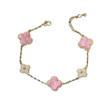 Four Leaf Clover Bracelet For Women Stainless Steel Lucky 4 Leaf Link Bracelet Wrist Dangle Jewelry For Mother And Daughter