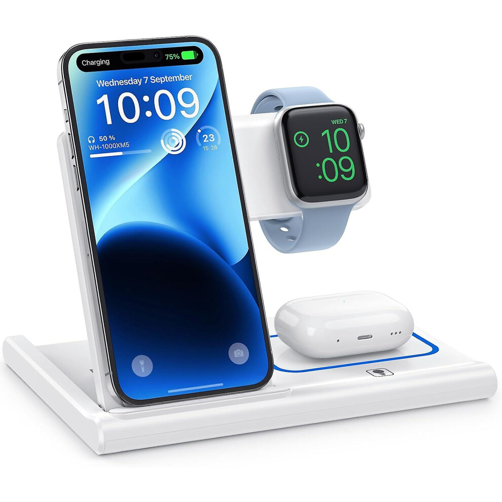 Wireless Charger,3 in 1 Wireless Charging Station ,Fast Wireless Charger Stand