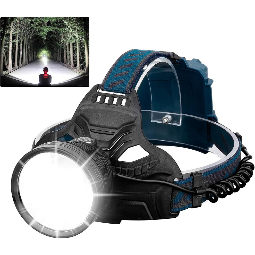 Rechargeable Led Headlamp For Adults, 90,000 Lumens Super Bright Headlamp 90 Adjustable 4 Modes Ipx5 Waterproof Usb Rechargeable Headlamp For Camping