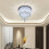 Living And Home Modern Round Crystal Ceiling Light with Crystal Pendant 1
