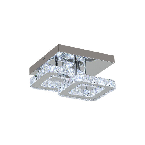 Living And Home Double Tier Square Crystal Ceiling Light 2