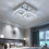Living And Home Double Tier Square Crystal Ceiling Light 1