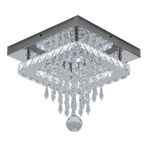 Living And Home Modern Square Crystal Chandelier Crystal Ceiling Light with Droplets 2