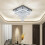 Living And Home Modern Square Crystal Chandelier Crystal Ceiling Light with Droplets 2