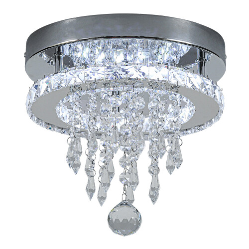 Living And Home Modern Circular Crystal Chandelier Crystal Ceiling Light with Droplets 2