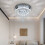 Living And Home Modern Circular Crystal Chandelier Crystal Ceiling Light with Droplets 2