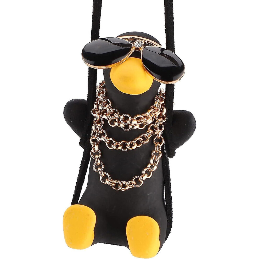 Car Accessories Swing Duck Swinging Duck Car Hanging Ornament Lovely Swinging Duck Car Pendant Cool Flying Duck With Sunglasses Car Rearview Mirror 3010291205807