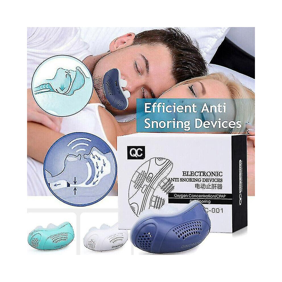 (green) Micro Electric Cpap Noise Anti Snoring Device Sleep Aid Stopper Apnea Stop Snore