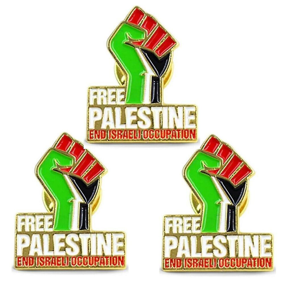 (3pcs) 2-10pcs Palestine Flag Colour Fist Metal Badge Pin Badge Lapel Flag Badge-free Palestine