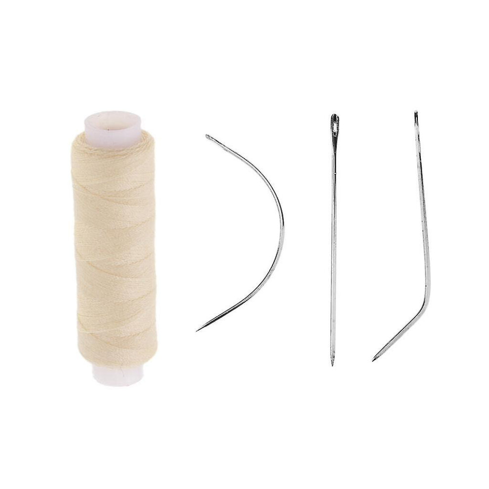 4xcotton Hair Track Weft Weaving Sew Decor Thread For Hair Extension Beige