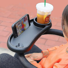 (Black) 3 In 1 Stroller Snack Tray With Cup Phone Holder,universal Child Snack Tray For Most Strollers