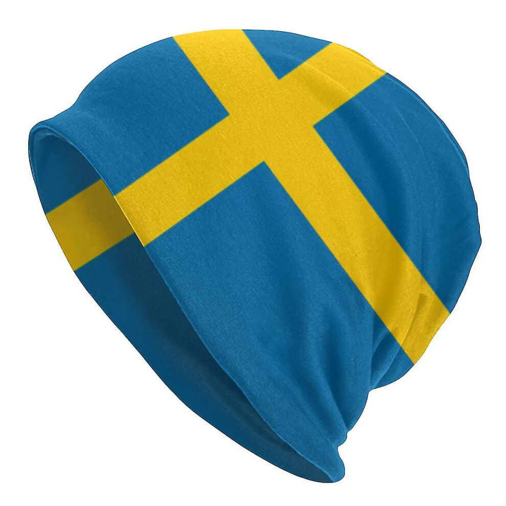 Flag Of Sweden Slouchy Beanie Men Women Unisex Streetwear Winter Warm Skullies Beanies Hats Adult Knitted Bonnet Cap