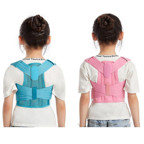 (Blue, L) Adjustable Children Posture Corrector Back Support Belt Kids Orthopedic 1