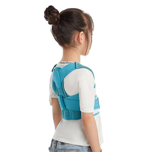 (Blue, L) Adjustable Children Posture Corrector Back Support Belt Kids Orthopedic 2