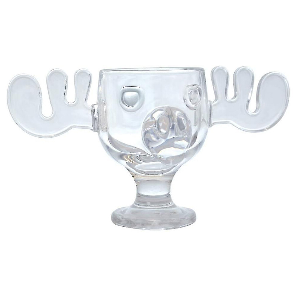 Glass 8oz Christmas Moose Mug Goblet