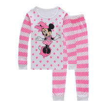 (Pink White Polka Dots Minnie, 2-3 Years) Kids Baby Girls Boys Mickey Minnie Mouse Sleepwear Outfit Pyjamas Set Loungewear Pjs