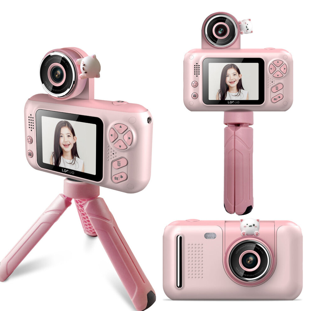 (Pink) Hansona 1080P Handheld 2.4 Inch HD Children's Digital Camera