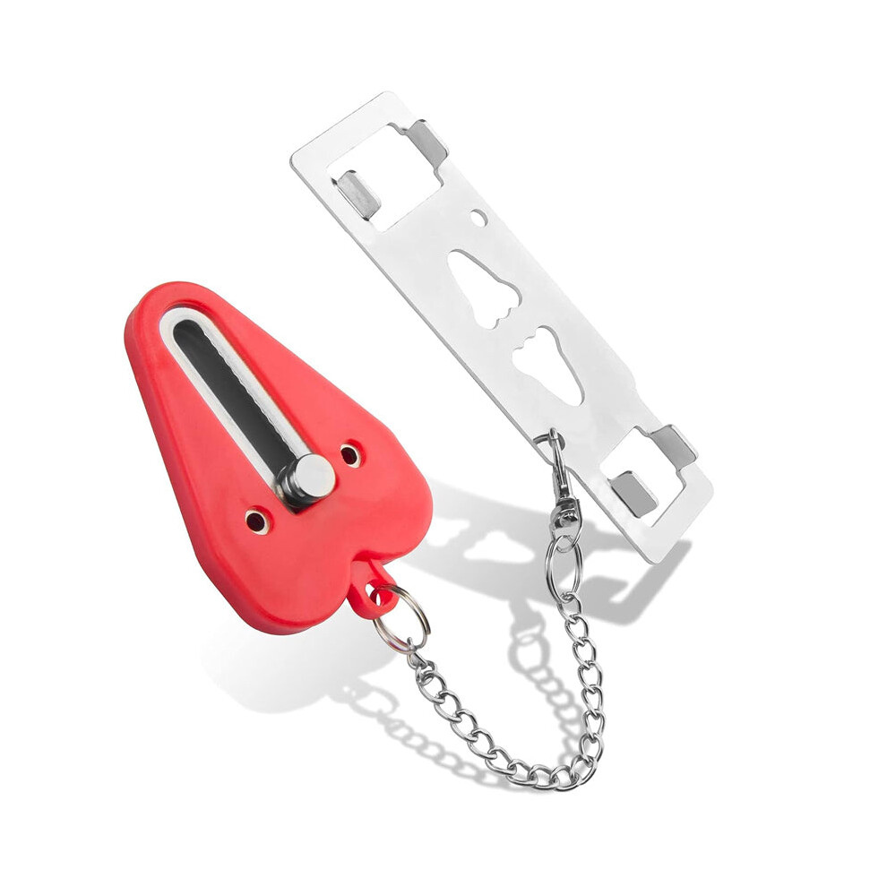 (Red) Hansona Portable Travel Door Lock