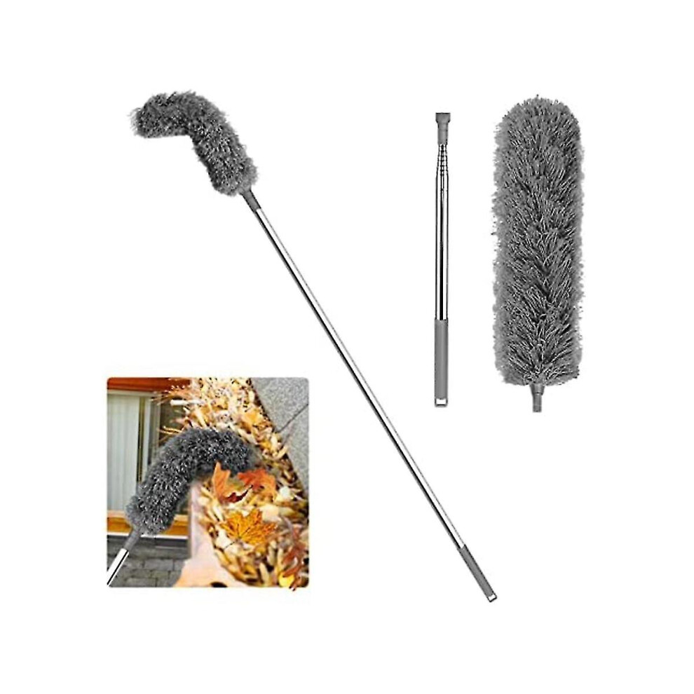 Gutter Cleaning Brush Roofing Tool With Telescopic Extendable Pole 8.2ft Guard Cleaner Tool