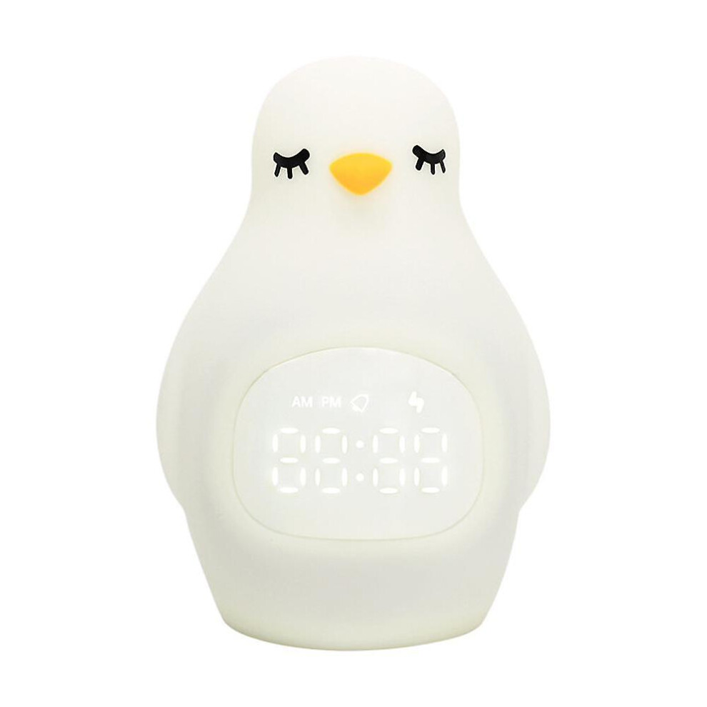 Alarm Clock Night Light Cartoon Penguin Silicone Alarm Clock Light