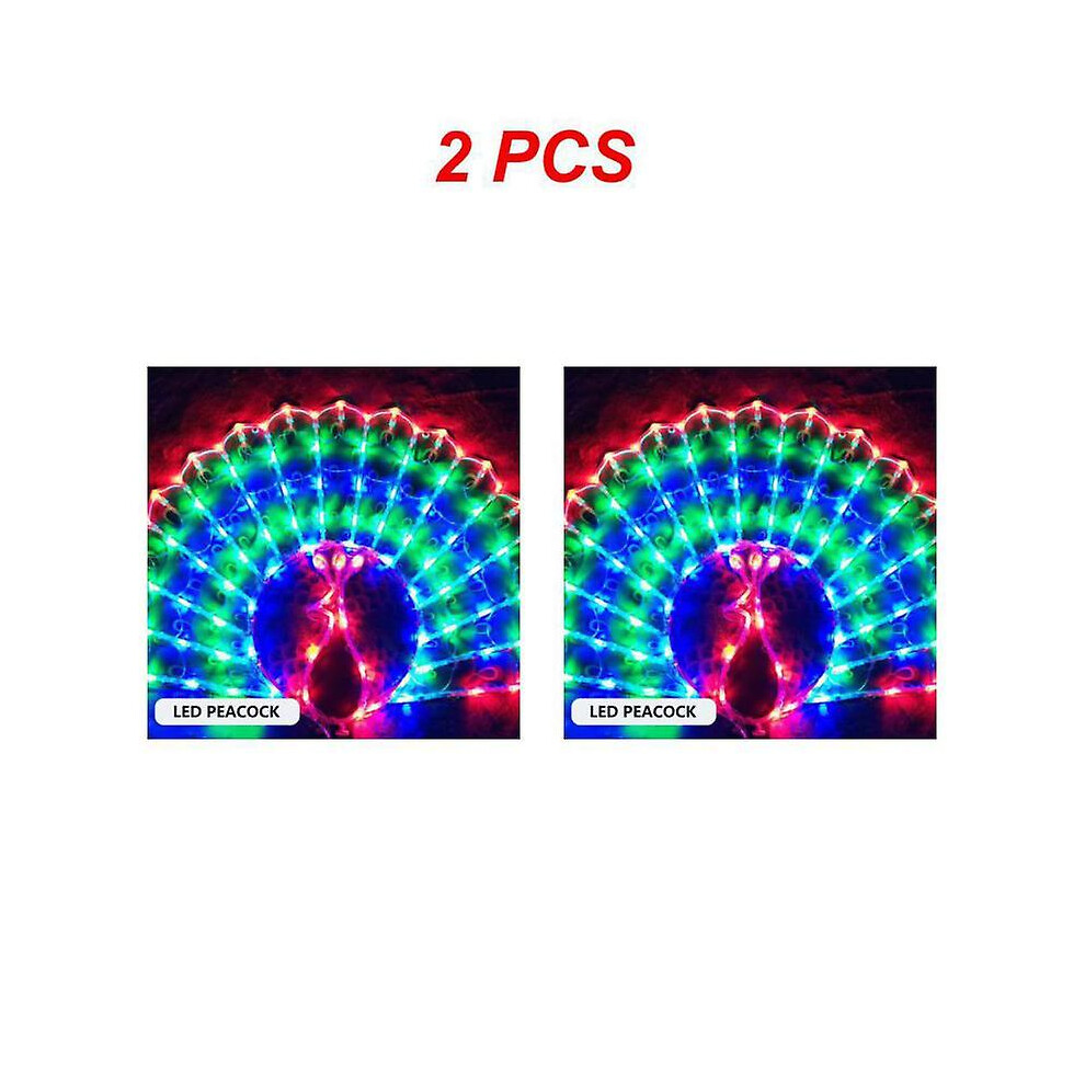(1 Random plug 2pcs) 1~10pcs Led Decoration Light Peacock Love Five-pointed Star Atmosphere Lamp For Room Christmas Wedding Party Colorful Decorative