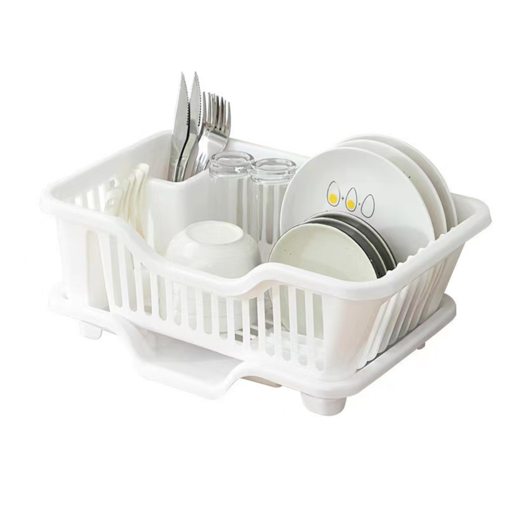 Dish Drainer Kitchen Cutlery Holder Drying Rack With Drip Tray