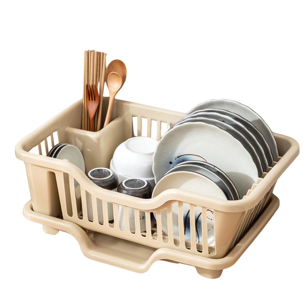 Dish Drainer Kitchen Cutlery Holder Drying Rack With Drip Tray