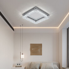 (Square) Modern Crystal Ceiling Light Wider Illumination Range