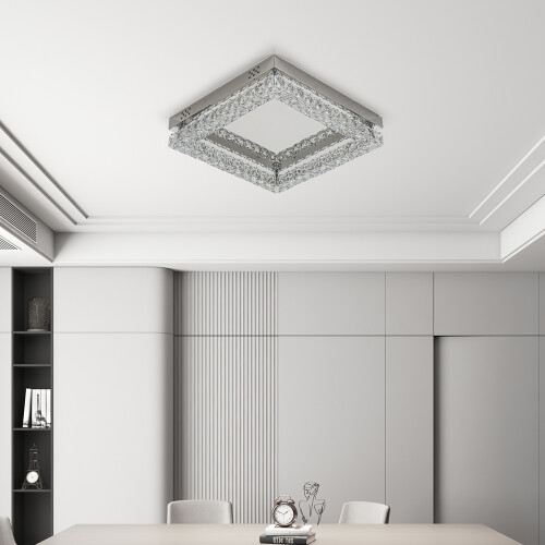 Living And Home (Square) Modern Crystal Ceiling Light Wider Illumination Range 2