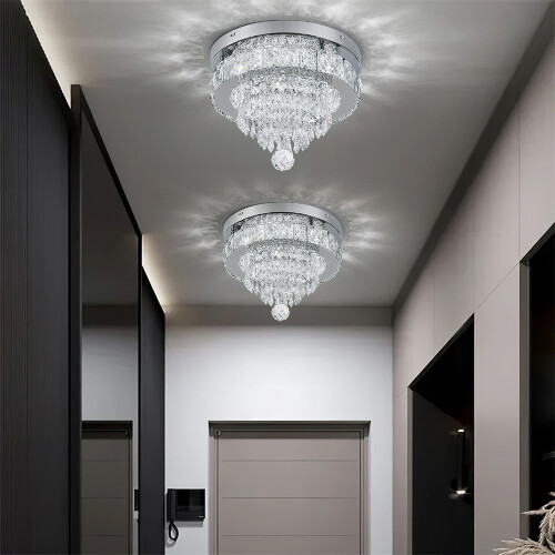 Living And Home Elegant Crystal Round Ceiling Light 1