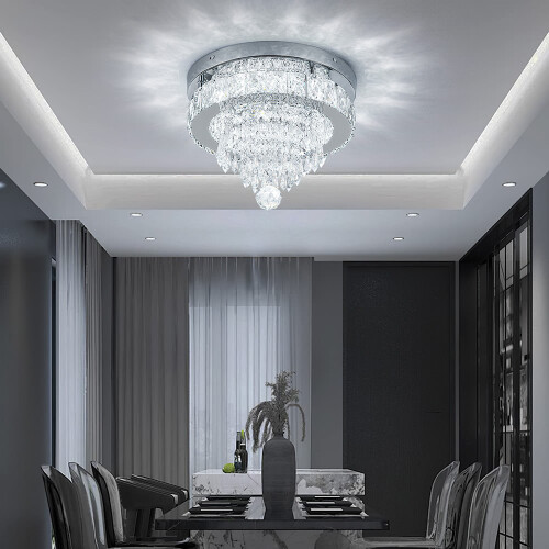 Living And Home Elegant Crystal Round Ceiling Light