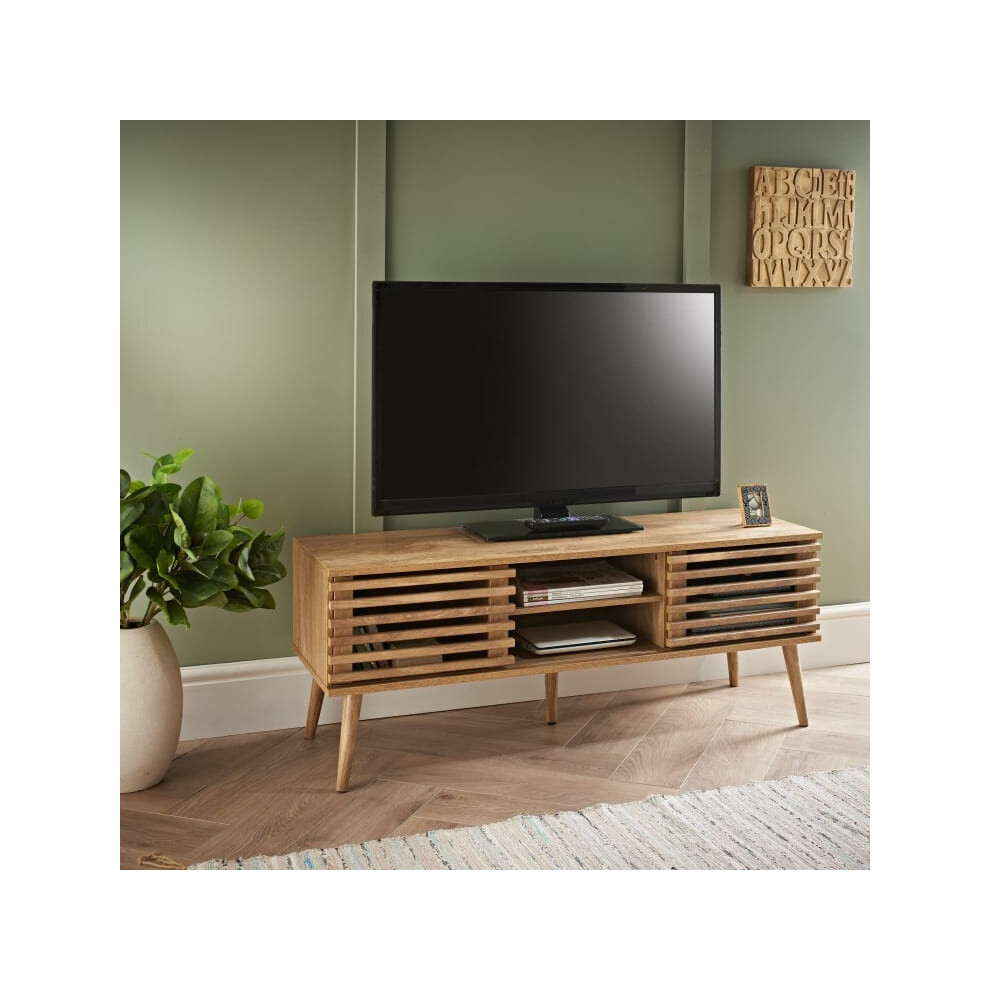 Mango Wood Finish Axel TV Unit functional and natural looking piece