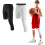 (White left long, S) Basketball Tights 3/4 Compression Pants For Men 1