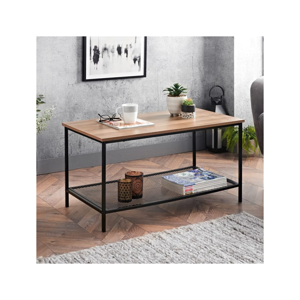 New Coberg Coffee Table With its rustic dark wood finish, this coffee